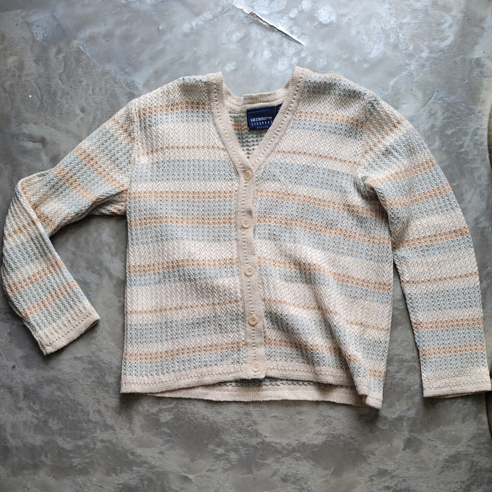 Y2k Vintage Striped Knit Cardigan